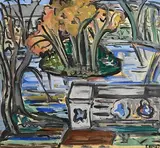 Evie Hone, The Island, gouache on card