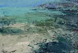 Donald Teskey, Shoreline Study with Green Water, Westport, acrylic on paper