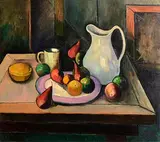 Peter Collis, Still Life - Fruit and Jug, oil on canvas