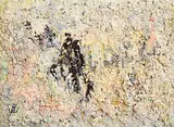 John Kingerlee, Figure in Landscape, oil on board