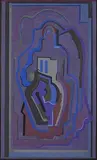Evie Hone, Abstract Composition, pochoir - hand-finished with gouache