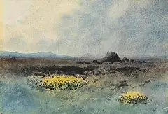 Peat Stacks, Connemara by William Percy French, watercolour on paper, sold Jan 2024