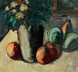 Peter Collis, Still Life with Fruit and Flowers, oil on canvas