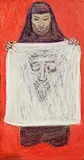 Gerard Dillon, Shroud of Turin, pastel and crayon on board