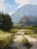 Eileen Meagher, Sheep Near Cragg, oil on canvas