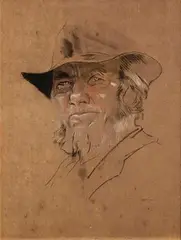 Man of Aran by Seán Keating, pastel on paper, sold Jan 2024