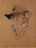 Seán Keating, Man of Aran, pastel on paper