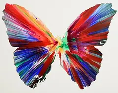 Damien Hirst British, Butterfly Spin, acrylic on paper