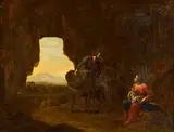 18th Century Dutch School, Rest on the Flight to Egypt, oil on canvas