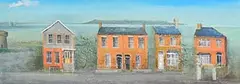 Peter Pearson, A View of Poolbeg and Howth from Across Dublin Bay, 1999, oil on canvas board