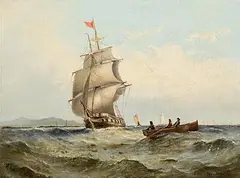 Alexander Williams, River Liffey, Dublin, oil on board