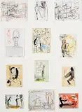 John Kingerlee, Untitled, twelve mixed media works on paper (framed as one)