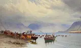 Anthony Carey Stannus, Herding them Home, watercolour on paper