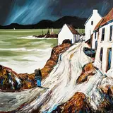 J.P. Rooney, An Old Irish Seafront, oil on board