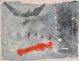 John Kingerlee, Study, Untitled, mixed media on board