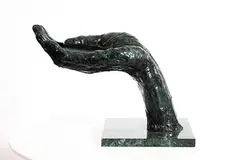 John Coll, Hand of God, resin on marble base
