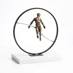 Mark Rode, Peace, unique bronze on marble base
