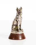 German Shepherd by 20th Century French School, bronze on wooden base, sold Jan 2024