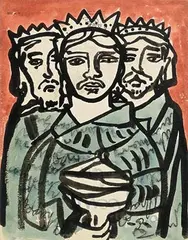 The Three Kings by Gerard Dillon, watercolour and ink on paper, offered Jan 2024