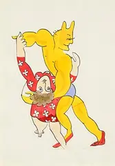 The Tango by Pauline Bewick, watercolour on paper, sold Jan 2024