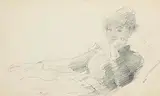 Relaxing by John Butler Yeats, pencil on paper (second image verso), sold Jan 2024