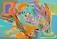 Nevill Johnson, Abstract Composition, 1990, acrylic on paper