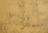 Eugène Verboeckhoven, Cattle, Sheep and Goat with Shepherdess