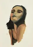 Robert Ballagh, Portrait Study of a Girl, watercolour on paper