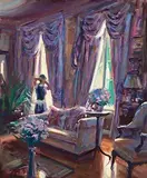 Interior by Norman Teeling, oil on board, sold Jan 2024