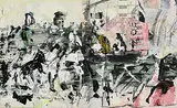Untitled by John Kingerlee, 2004, oil and collage on board, sold Jan 2024
