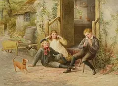 Samuel McCloy, A Bit of a Din, watercolour on paper