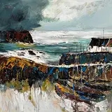 J.P. Rooney, Passing Storm, Wild Atlantic, oil on board