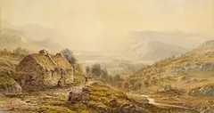 By the Cottage Door by Albert Hartland, 1872, watercolour on paper, sold Jan 2024