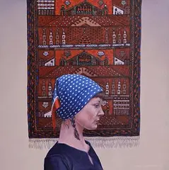 Brian Henderson, Lillian and Rug, 1978, acrylic on card