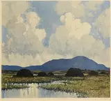 Paul Henry, Peat Stacks, Connemara, print