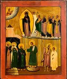 19th Century Russian Icon, The Protecting Veil for Mother of God