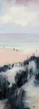 Paula McKinney, Early Morning Beach Stroll, oil on board