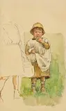 George Clausen, Figure of a Boy Holding an Apple