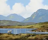 Eileen Meagher, Sheep on Roundstone Bog, Connemara, 1999, oil on canvas