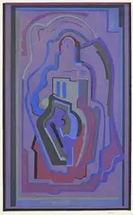 Evie Hone, Abstract Composition, pochoir handfinished in gouache