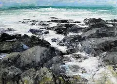 Donald Teskey, Blacksod Bay, acrylic on paper