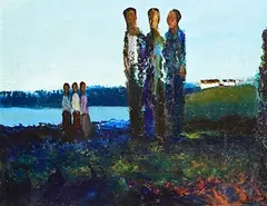 Daniel O'Neill, Wayfaring Strangers, oil on board