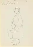 Jack Butler Yeats, The Traveller, pencil on paper