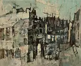 Dublin Streets by George Campbell, oil on board, sold Nov 2023
