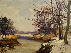 Hans Iten, Winter on the Lagan, oil on canvas