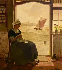 Peter Plum, Waiting the Return, oil on canvas