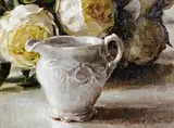 Mark O'Neill, Little White and Peonies, 2007, oil on board