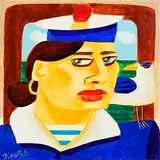 Watching Eyes by Graham Knuttel, oil on canvas, sold Nov 2023