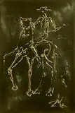 Salvador Dali Spanish, La Picador, gilded copper plate etched with image of 'Le Picador' (The Bullfighter), from an edition of 1000, published by Armand et Georges Israel Editeurs, Paris, 1983
