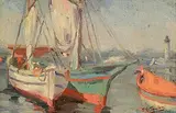 Samuel Connolly Taylor, Boat at Concarneau, oil on board